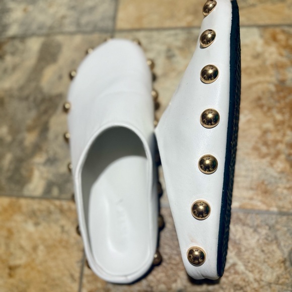 White Studded Women's Slip-On Shoes - Picture 5 of 5